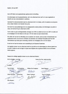 Cultuurraad schrijft brief aan gemeentebestuur Haaltert Persregio Dender