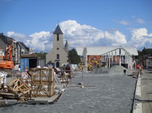 Sint-Lievens-Houtem opbouw overdekte markt Persregio Dender