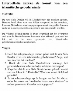 Petitie tegen komst van Moskee in Denderleeuw Persregio Dender