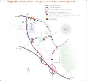 Wegenwerken aan Aalsterse Ring vanaf 16 april omleiding Persregio Dender